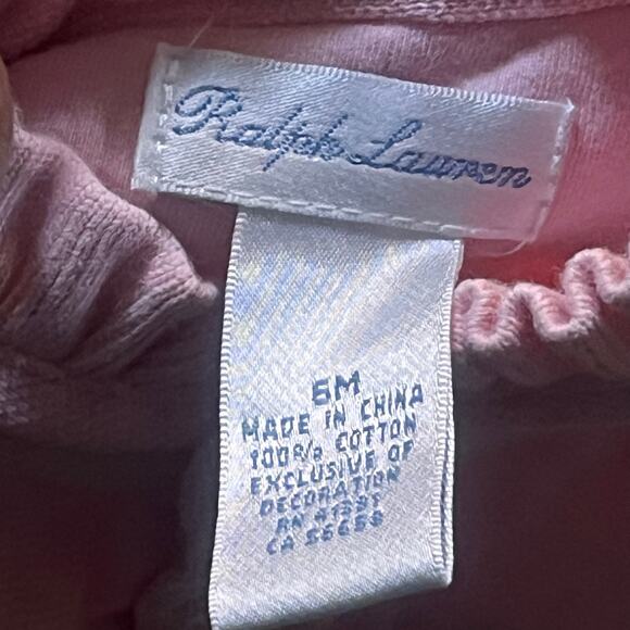 Vintage Ralph Lauren Baby Girls 6 Months Pink Polo Bubble Ruffle Romper - Picture 4 of 8